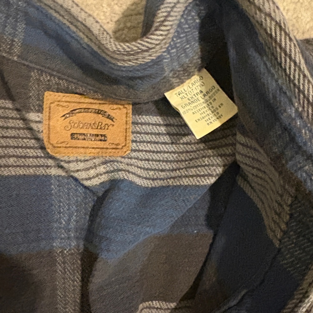 Blue and Gray Plaid Shirt